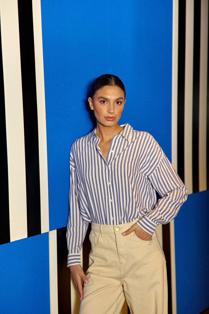 La Petite étoile Chemisier à Rayures Marine/écru - Clara