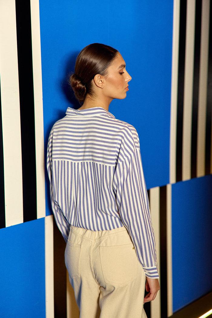 La Petite étoile Chemisier à Rayures Marine/écru - Clara