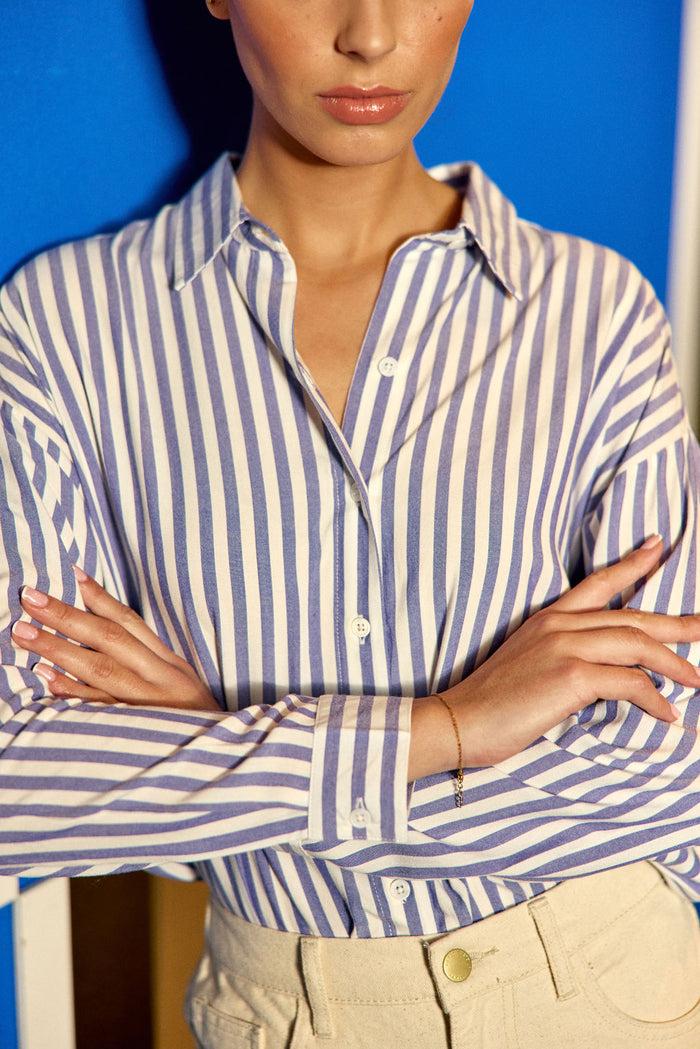 la petite étoile Chemisier à rayures marine/écru - Clara