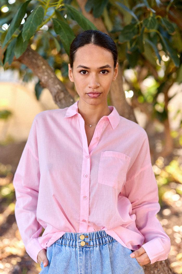 La Petite étoile Chemisier Droit Rose Clair - Coralia