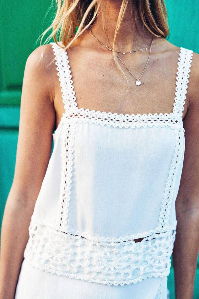 la petite étoile Débardeur avec détails crochet blanc - Dua