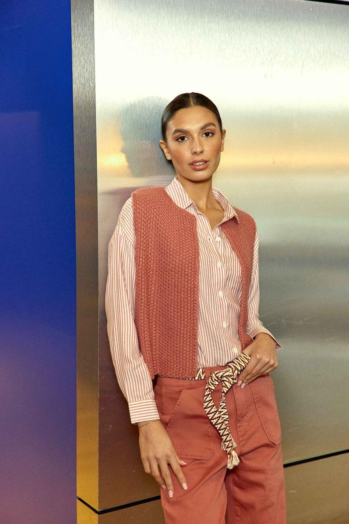 La Petite étoile Gilet Sans Manches Vieux Rose - Crea