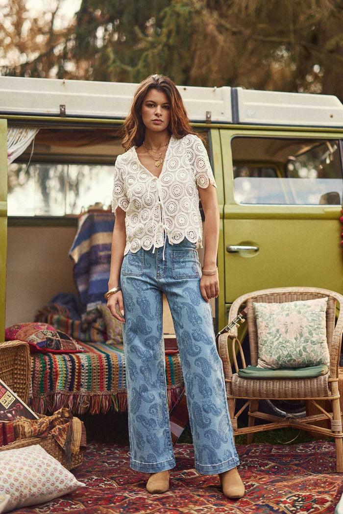 La Petite étoile Jean Flare Imprimé Cachemire - Atlanty