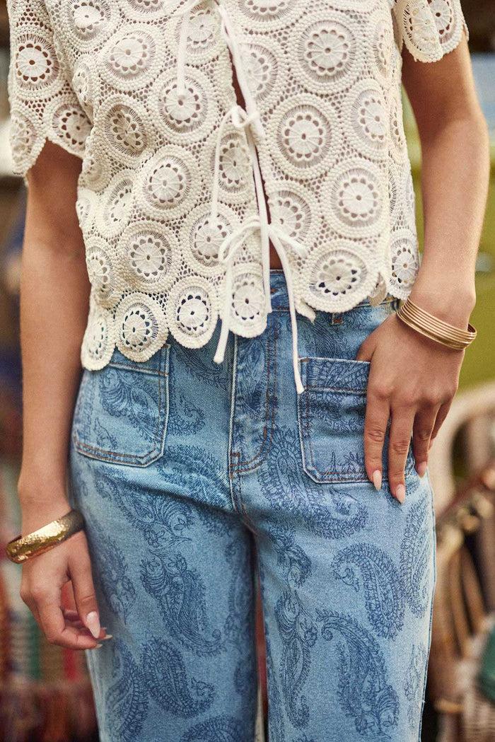 La Petite étoile Jean Flare Imprimé Cachemire - Atlanty