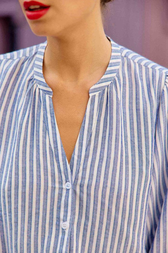 La Petite étoile Blouse à Rayures écru/bleu - Caisy