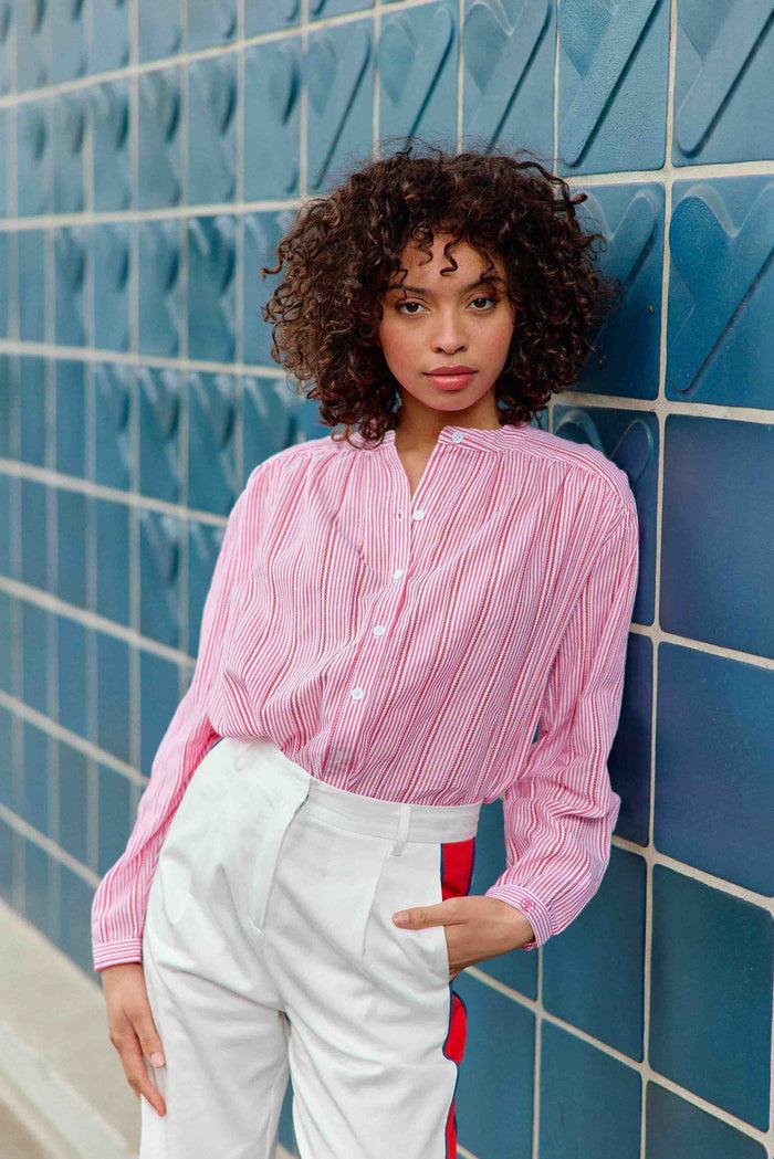 La Petite étoile Blouse à Rayures écru/rouge - Bolia