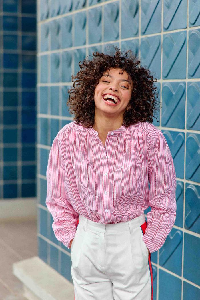 la petite étoile Blouse à rayures écru/rouge - Bolia