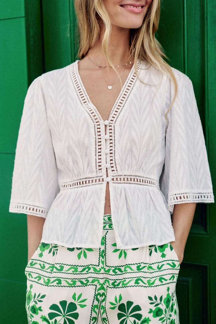 la petite étoile Blouse ajourée écru - Berin