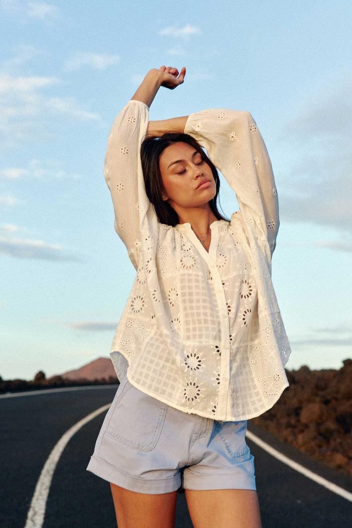 la petite étoile Blouse ample blanche - Bolian