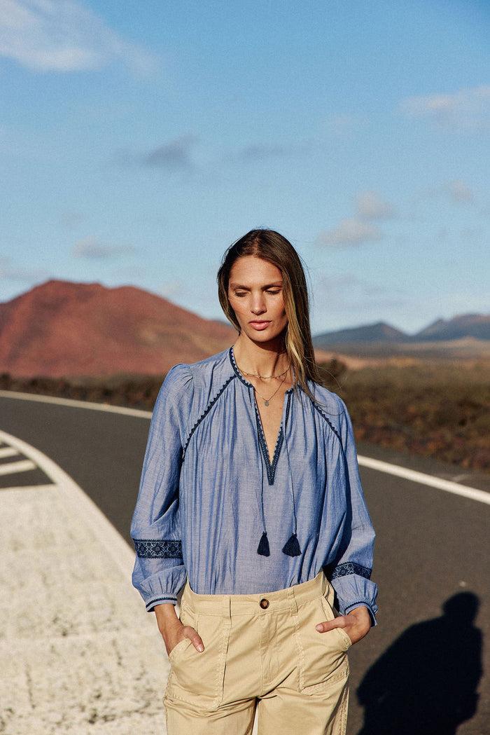 La Petite étoile Blouse Ample Chambray - Bronnie
