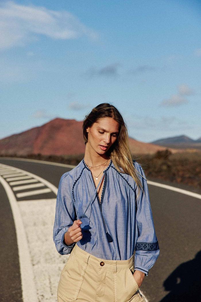 La Petite étoile Blouse Ample Chambray - Bronnie