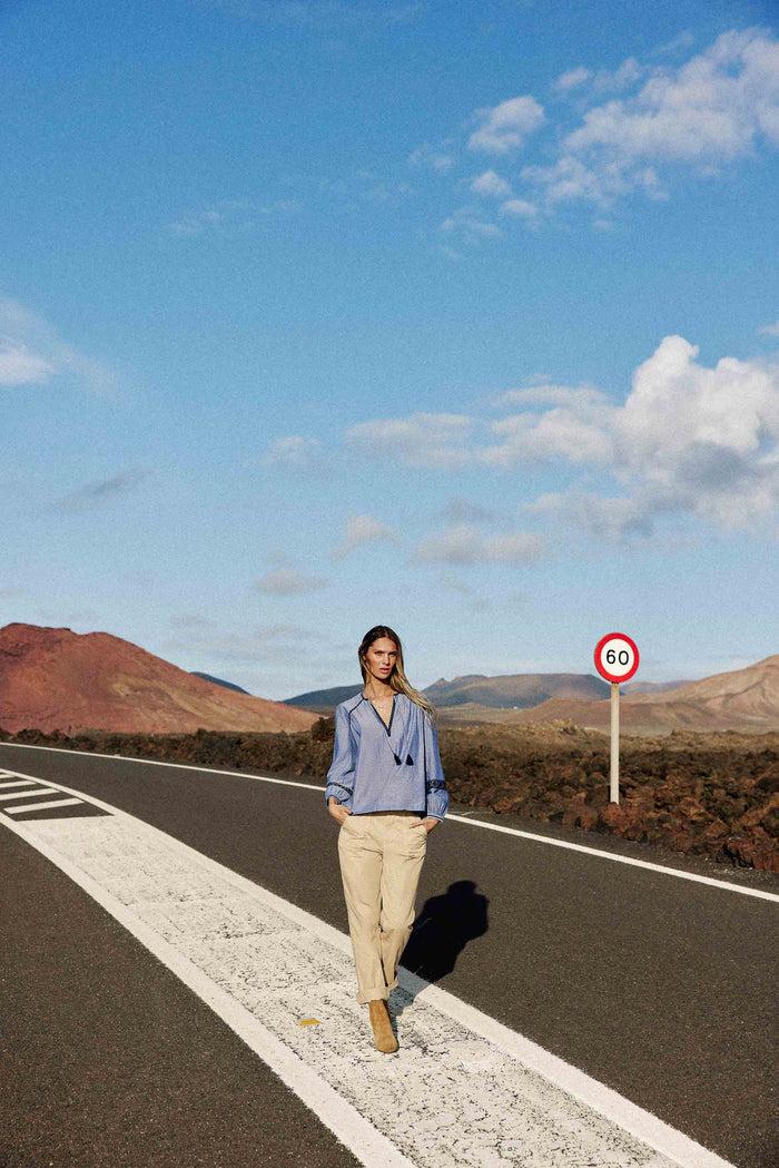 La Petite étoile Blouse Ample Chambray - Bronnie