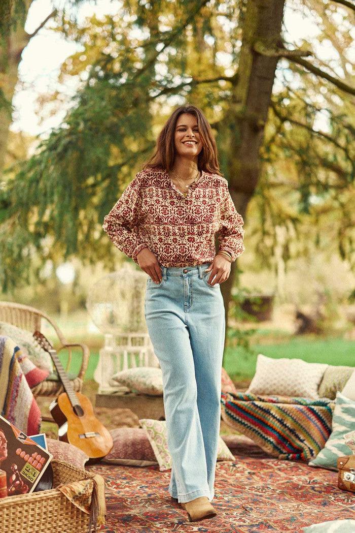 La Petite étoile Blouse Ample Fleur Rouge - Berlia