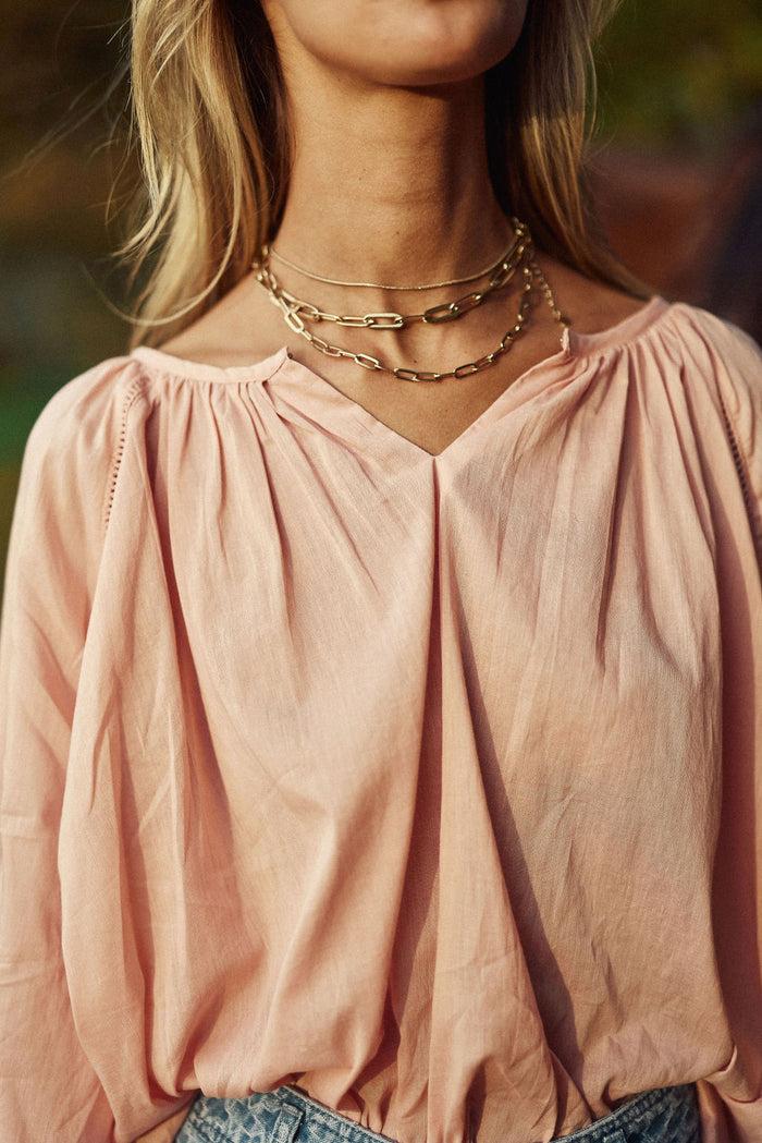 La Petite étoile Blouse Ample Rose Poudrée - Blazie