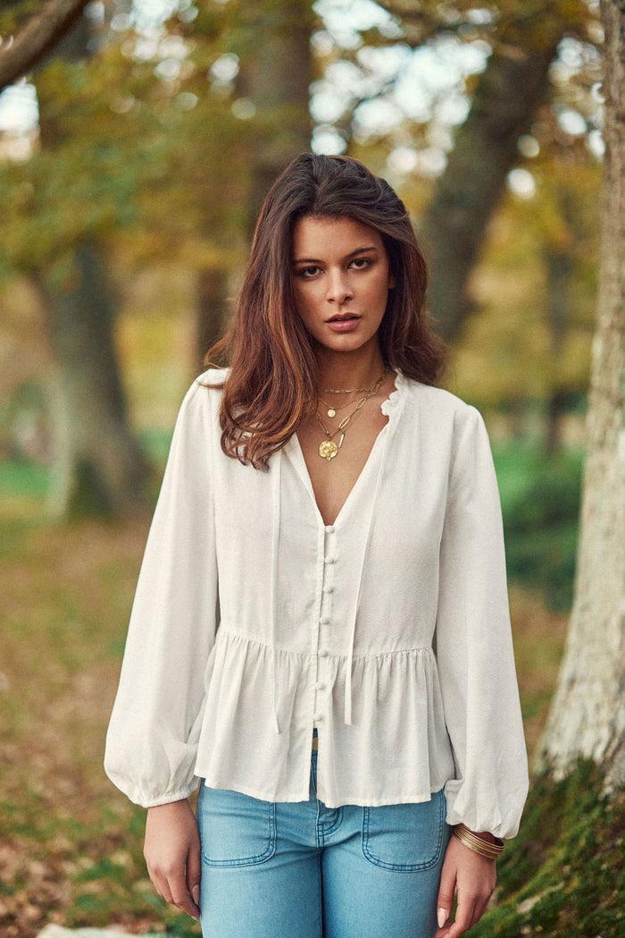 La Petite étoile Blouse Blanche En Viscose - Beth