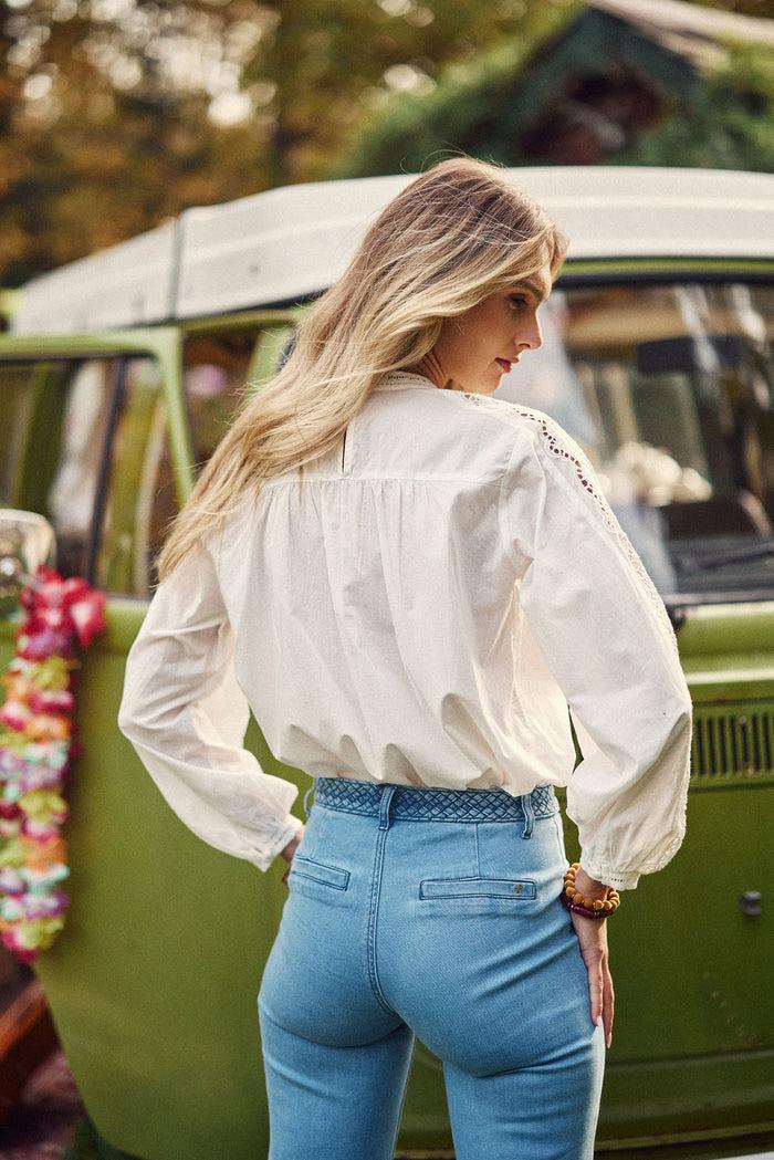 La Petite étoile Blouse Brodée écru - Betty