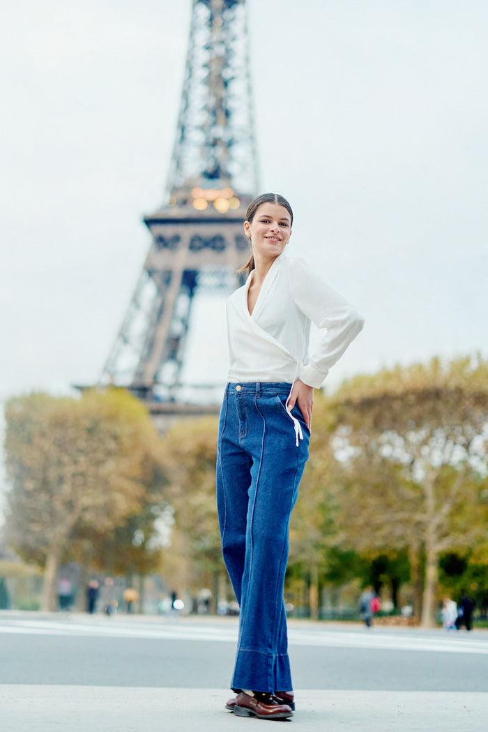 La Petite étoile Blouse Cache Coeur Blanc - Bea