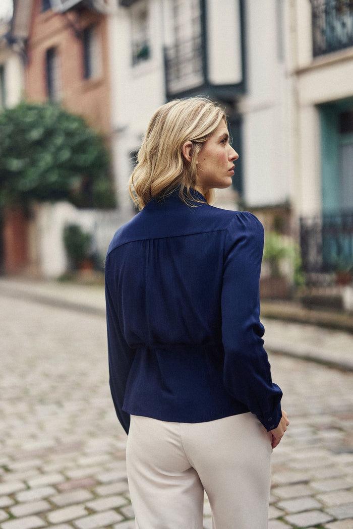 La Petite étoile Blouse Cache Cœur Marine - Bea