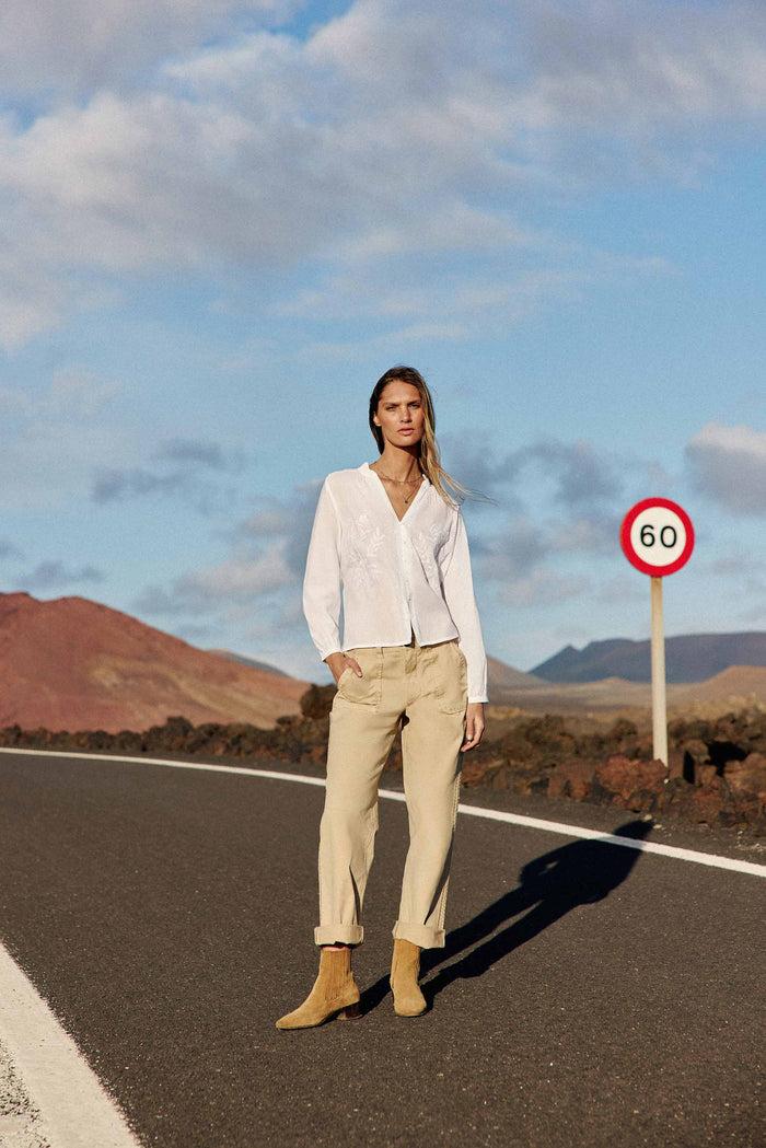 La Petite étoile Blouse Col V Blanc - Blythe