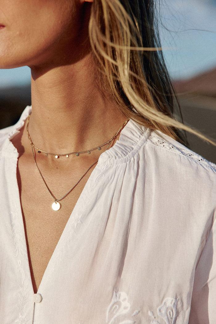 La Petite étoile Blouse Col V Blanc - Blythe