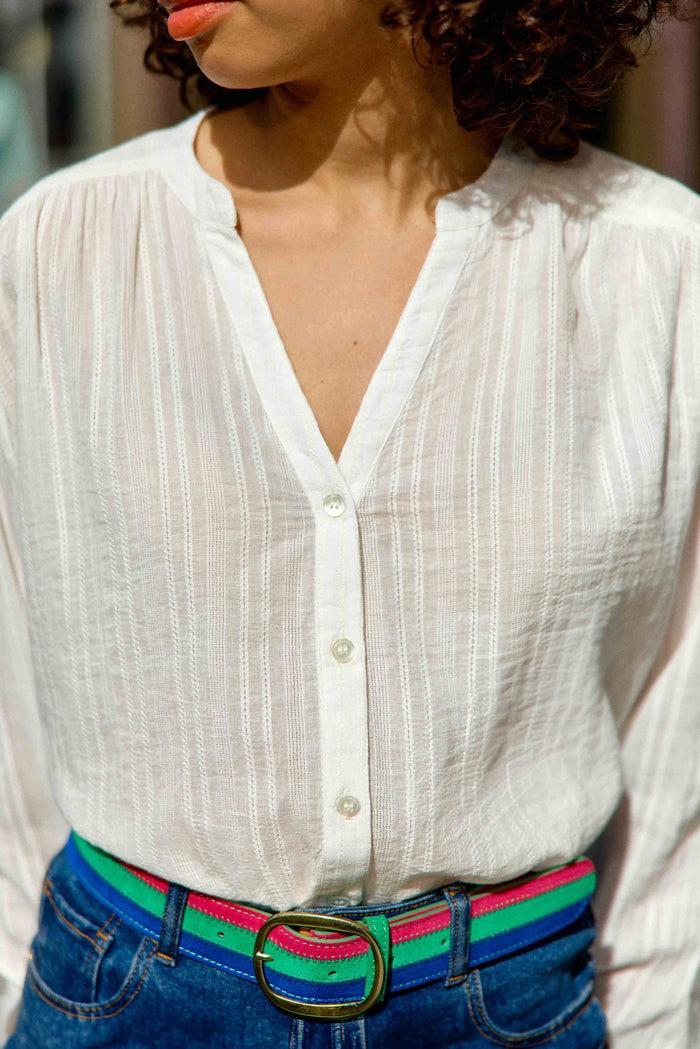 La Petite étoile Blouse Col V Blanc - Bolia