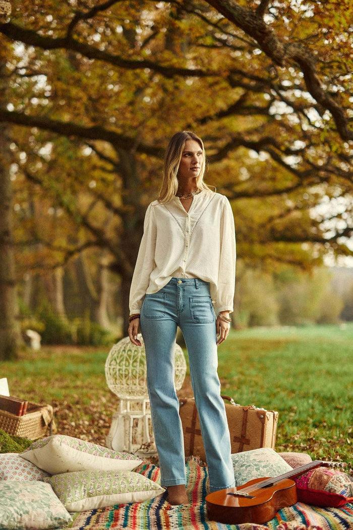 La Petite étoile Blouse Col V écru - Brina