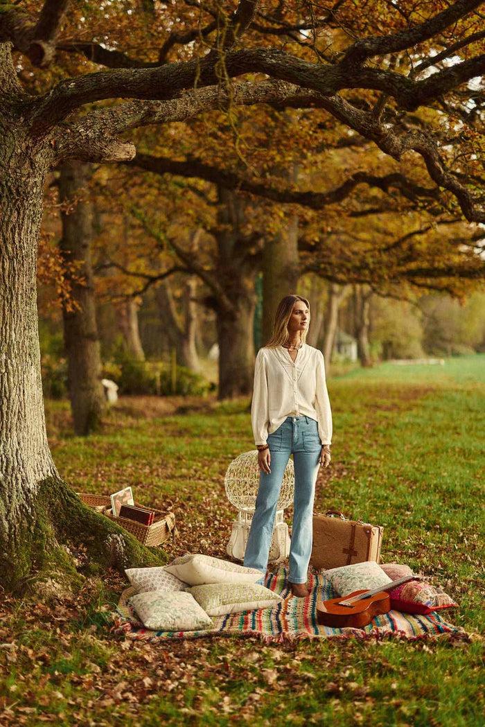 La Petite étoile Blouse Col V écru - Brina