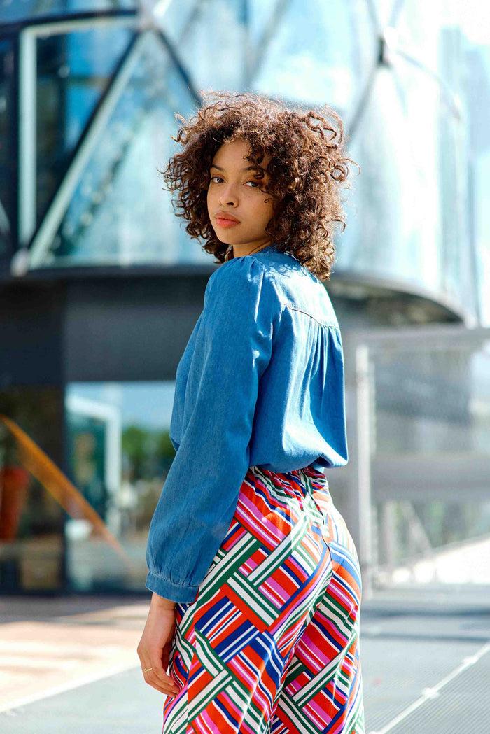 La Petite étoile Blouse En Denim Wash - Billie