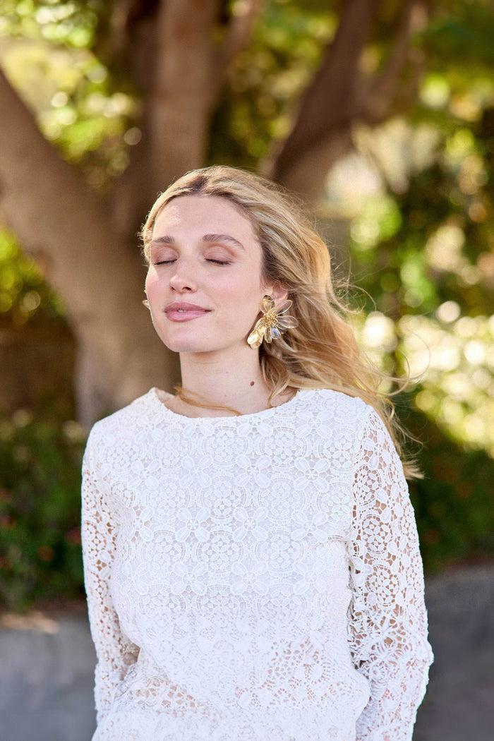 la petite étoile Blouse en guipure ivoire - Bleya