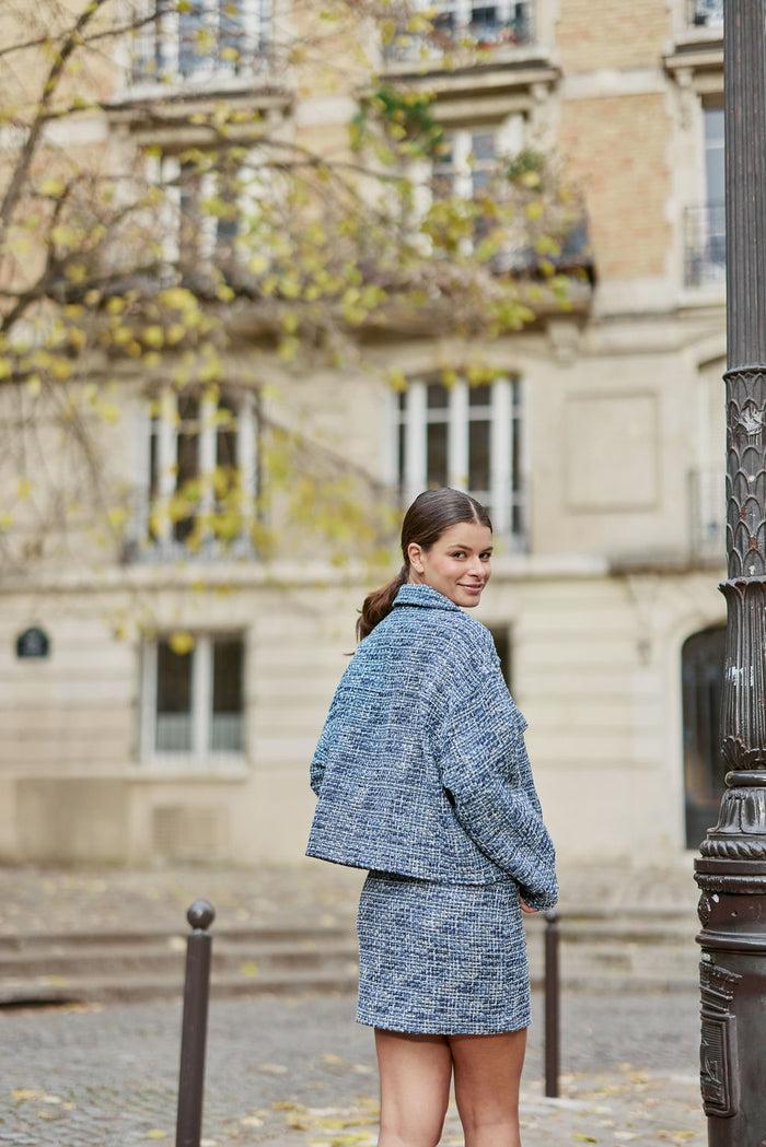 La Petite étoile Blouson En Tweed Bleu - Vane
