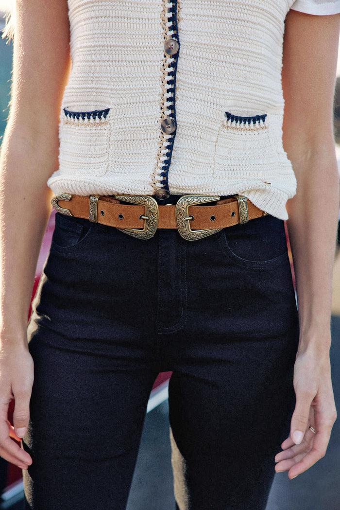 La Petite étoile Ceinture Cuir Camel - Assia