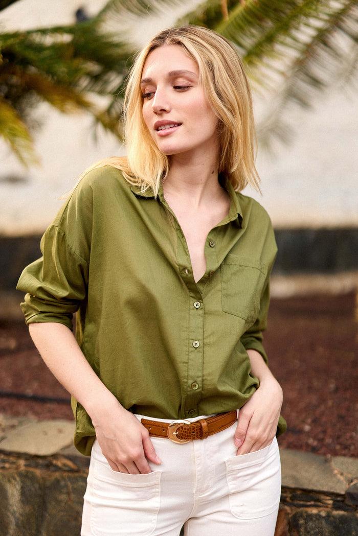 La Petite étoile Ceinture Cuir Croco Camel - Aiden