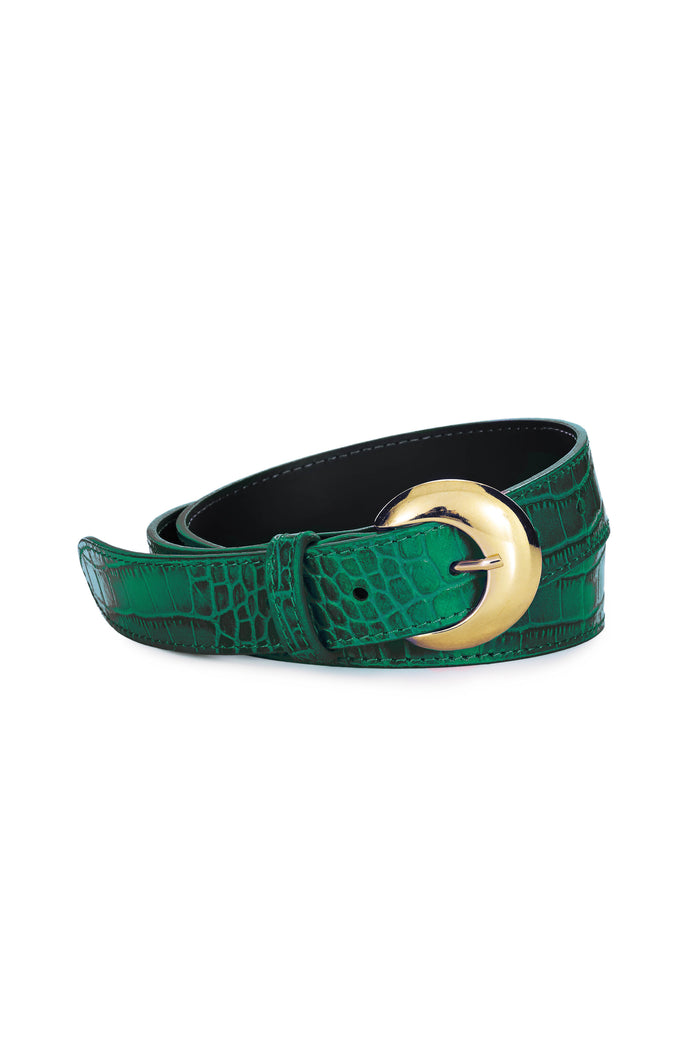 La Petite étoile Ceinture Cuir Croco Vert - Aiden