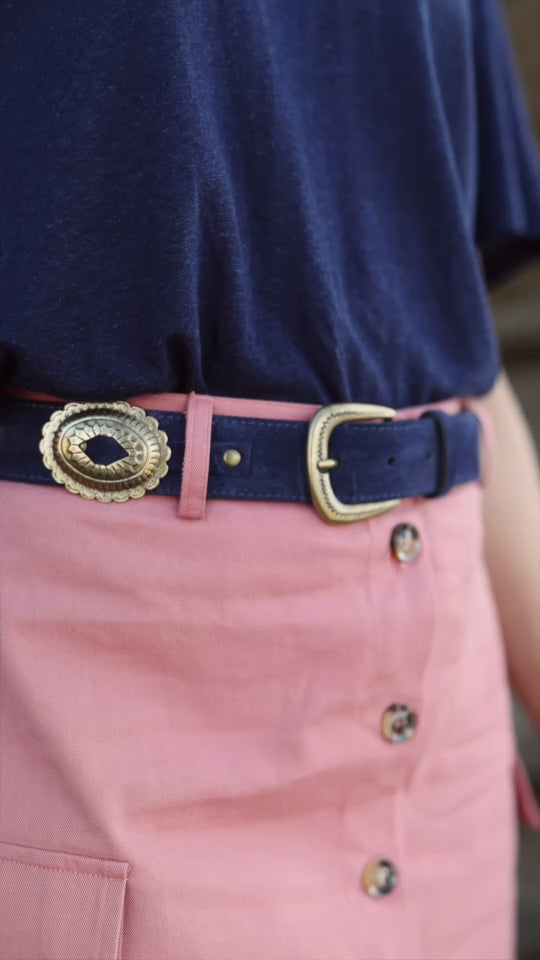 La Petite étoile Ceinture Cuir Marine - Alicia