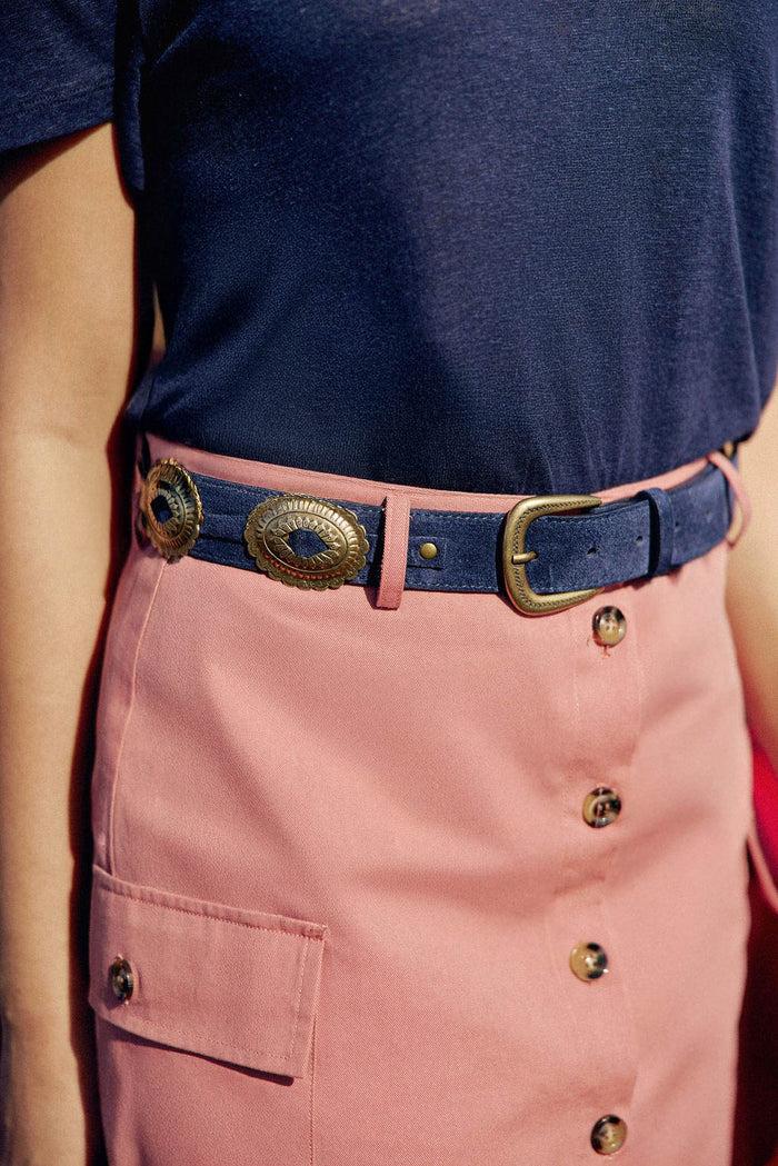 la petite étoile Ceinture cuir marine - Alicia