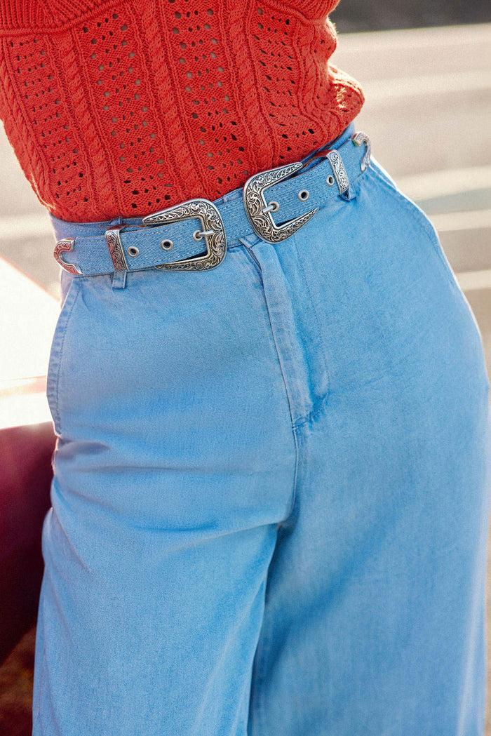 la petite étoile Ceinture cuir stone - Assia