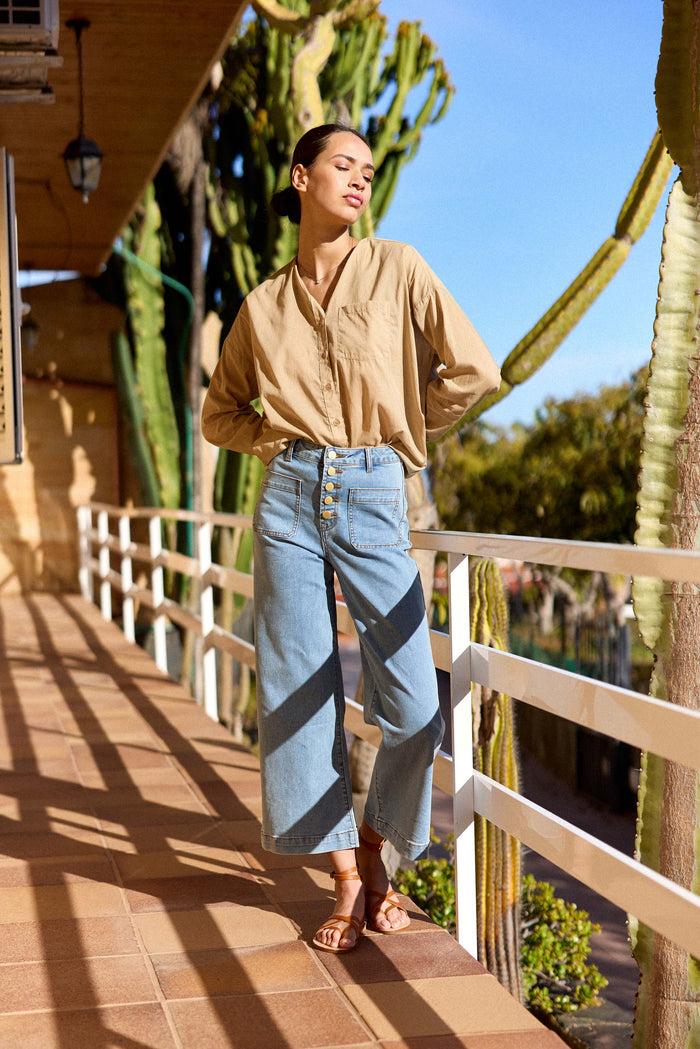 La Petite étoile Chemisier Droit Beige - Coralia