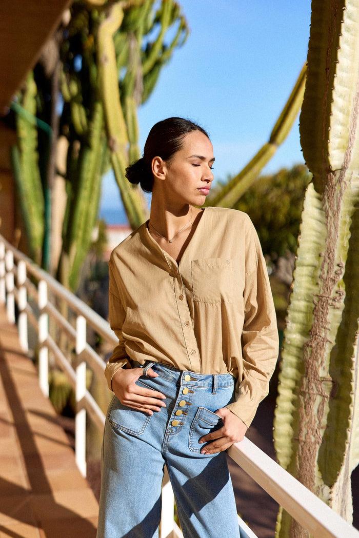 La Petite étoile Chemisier Droit Beige - Coralia