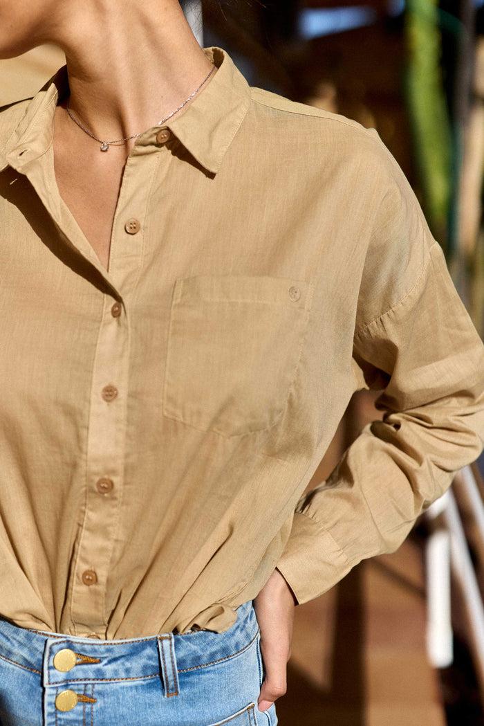 la petite étoile Chemisier droit beige - Coralia