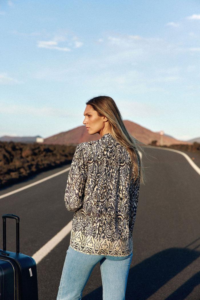 La Petite étoile Chemisier Droit Ikat Bleu - Clea