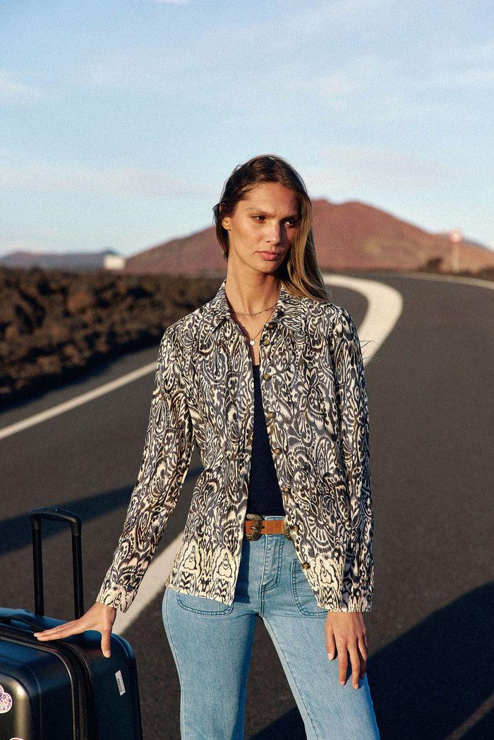 La Petite étoile Chemisier Droit Ikat Bleu - Clea