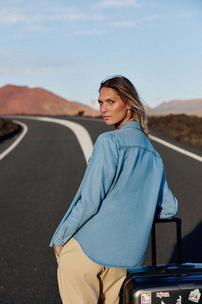 La Petite étoile Chemisier En Denim Stone - Erila