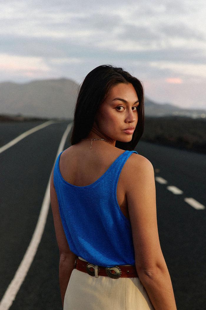 La Petite étoile Débardeur Col Rond Bleu - Diane