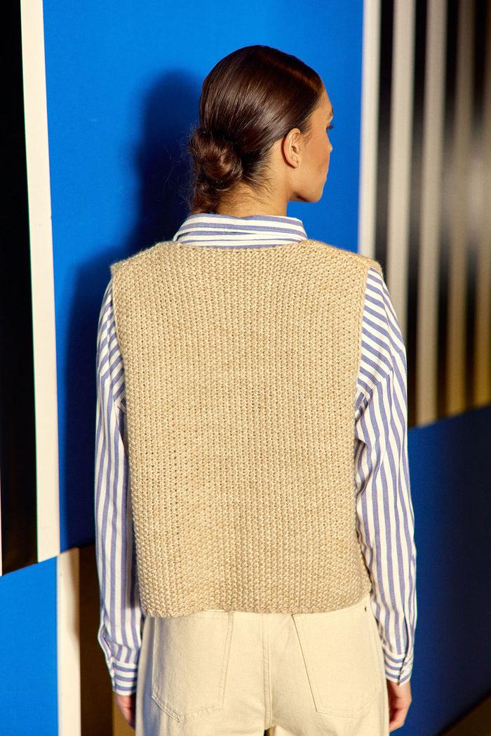 La Petite étoile Gilet Sans Manches Beige - Crea