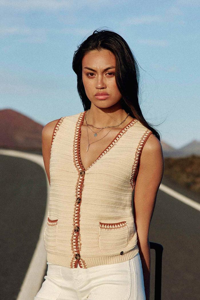 La Petite étoile Gilet Sans Manches Beige - Madina