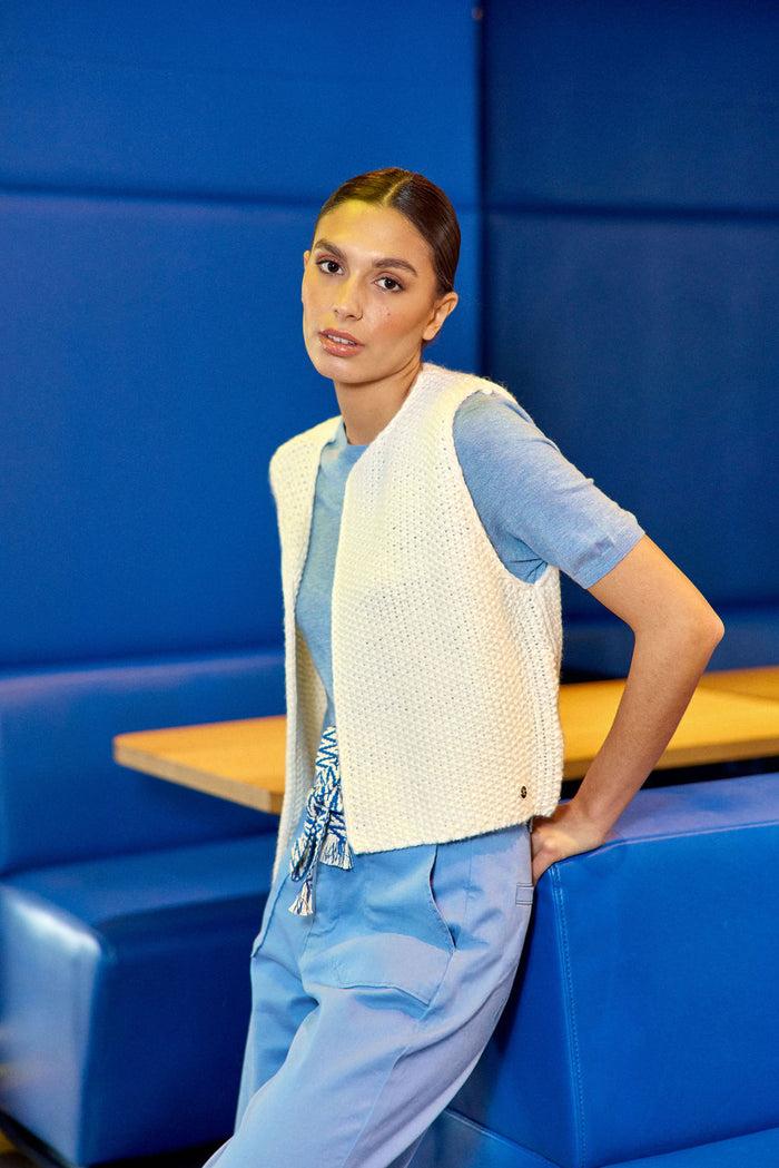 La Petite étoile Gilet Sans Manches Blanc - Crea