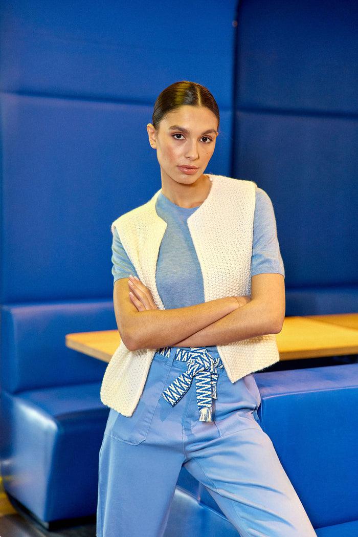 La Petite étoile Gilet Sans Manches Blanc - Crea
