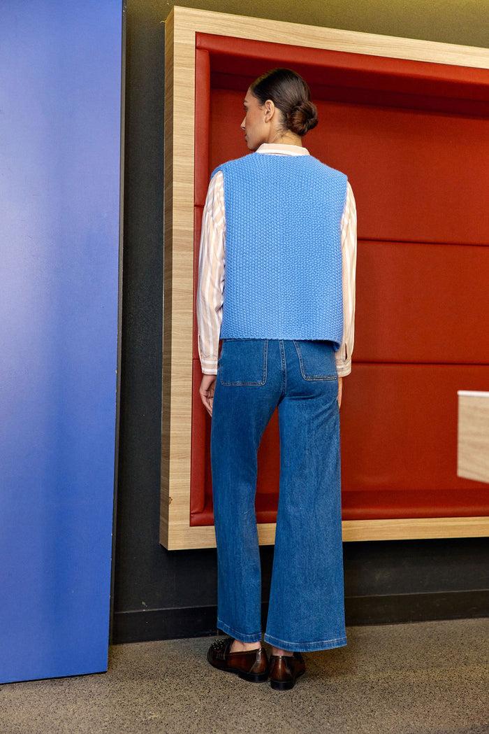 La Petite étoile Gilet Sans Manches Bleu - Crea