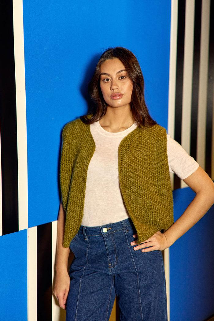 La Petite étoile Gilet Sans Manches Kaki - Crea