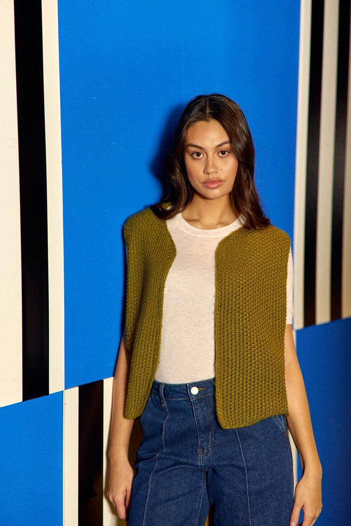 La Petite étoile Gilet Sans Manches Kaki - Crea
